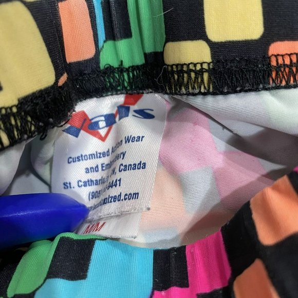 Multicolor Women's Colorblock Nylon Blend Elastic Waist Athletic Shorts Size M - Picture 3 of 8